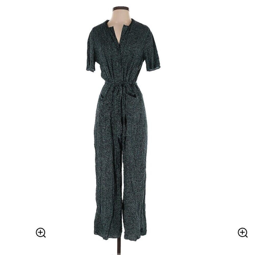 Dress Forum Jumpsuit Medium Green Navy